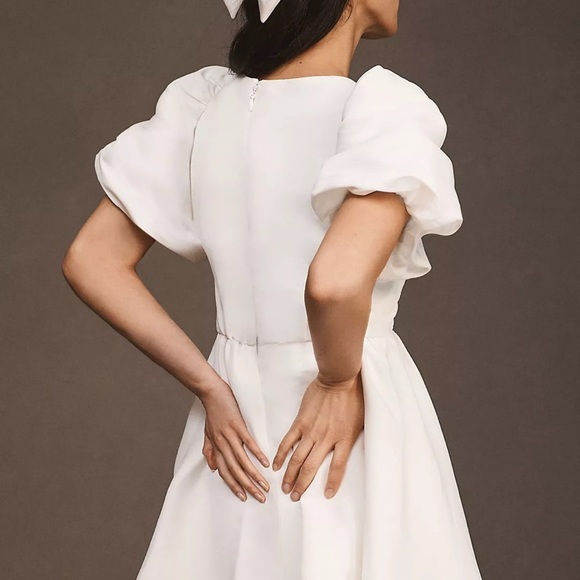 Sachin & Babi Beverly Puff-Sleeve Deep-V Mini Dress Anthropologie - Picture 3 of 6